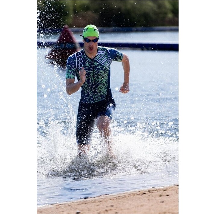 2026 HUUB Da Uomo Collage Tri Suit COLTSNL - Navy / Lime